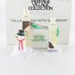 Dept 56 Heritage Village Sign W/ Snowman Porcelain Christmas Accessory 5572-7
