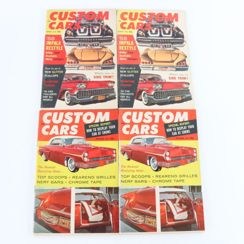 Lot Of 6 Custom Cars Aug Sep Oct Dec 1959 Vintage Car Magazines