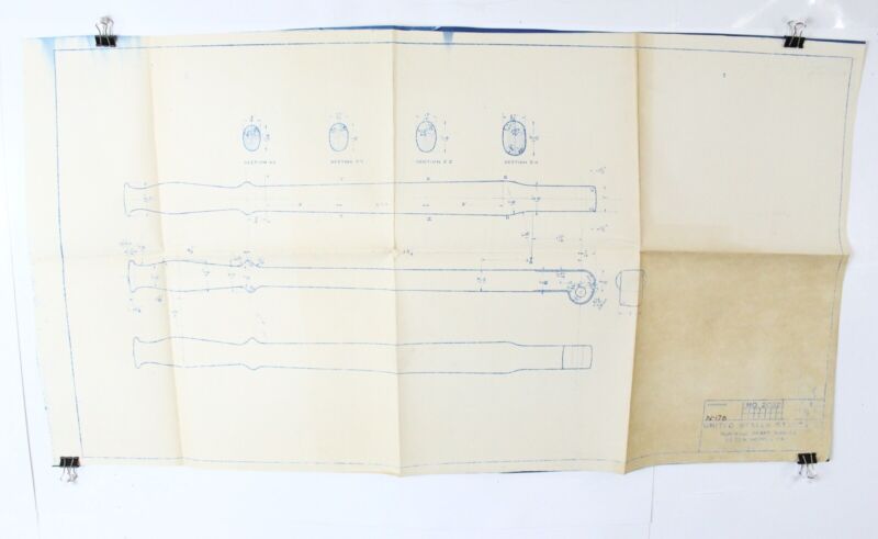 United States Blackall Brake Handle 55 Ton Hopper Car N-17B Train Blueprint 34"