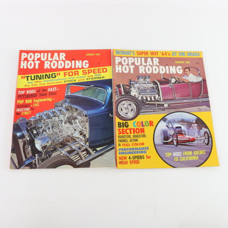 Lot Of 5 Popular Hot Rodding Jan Feb Mar Apr May 1964 Vintage Car Magazines