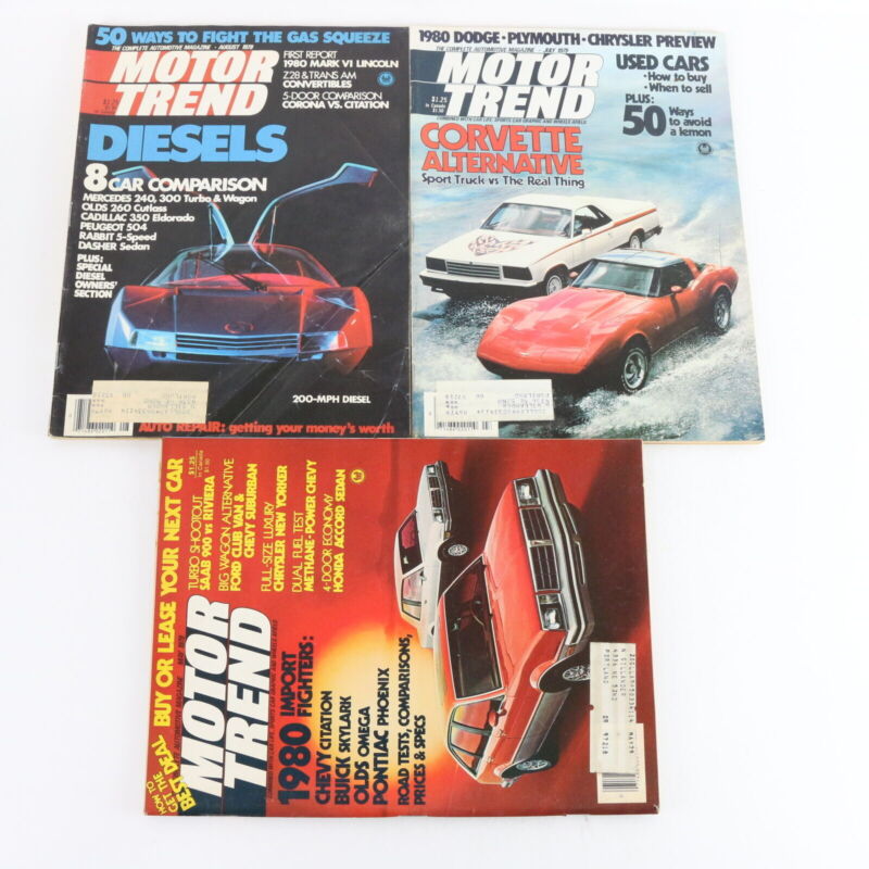 Lot Of 7 Motor Trend Jan Feb Mar Apr May July Aug 1979 Vintage Car Magazines