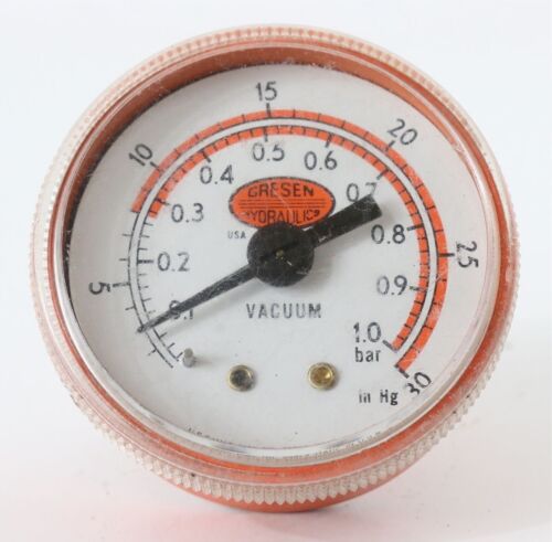 Gresen Hydraulics Vintage Hot Rod Rat Rod Vacuum Pressure Gauge 38829 Usa