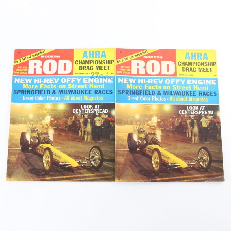 Lot Of 4 Modern Rod No 2 Dragsters Hot Rods Oct Nov 1965 Vintage Car Magazines