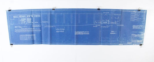 Baltimore & Ohio B&O Gondola Lettering & Marking X-66854E 1940 Blueprint 47.5���