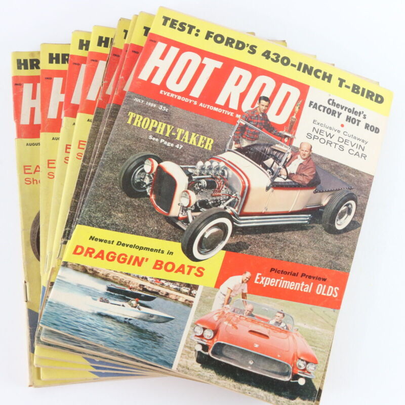 Lot Of 8 Hot Rod T-bird Rambler V8 July August 1959 Vintage Car Magazines