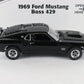 1969 Ford Mustang Boss 429 Black Danbury Mint 1:24 Diecast Model Car