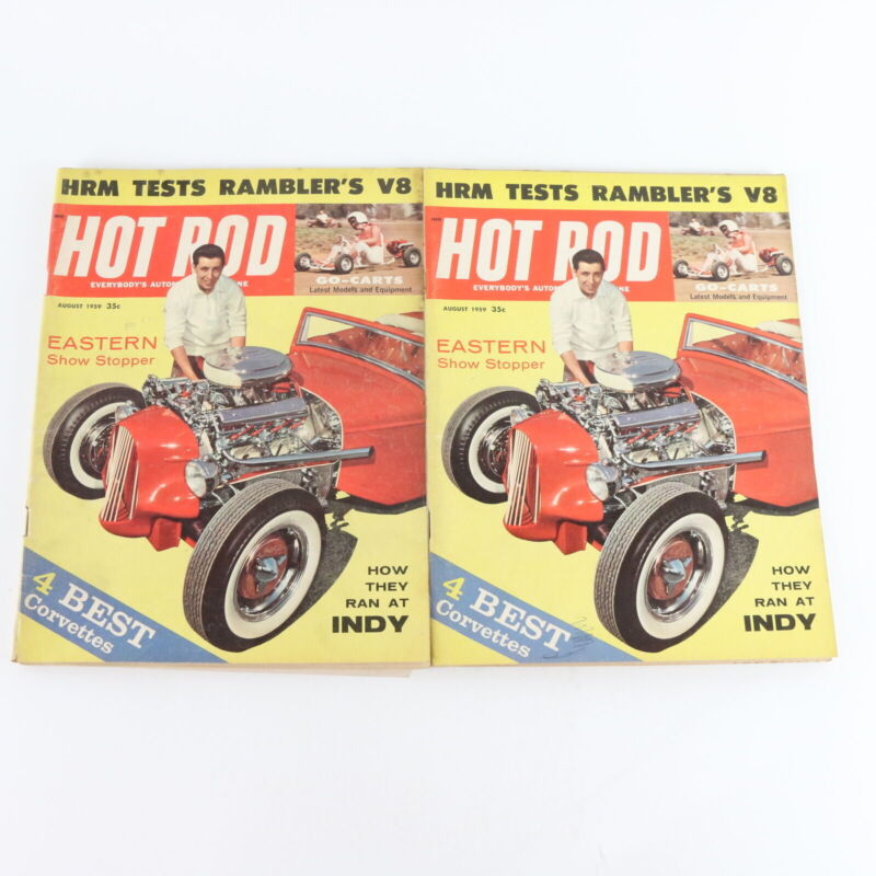 Lot Of 8 Hot Rod T-bird Rambler V8 July August 1959 Vintage Car Magazines