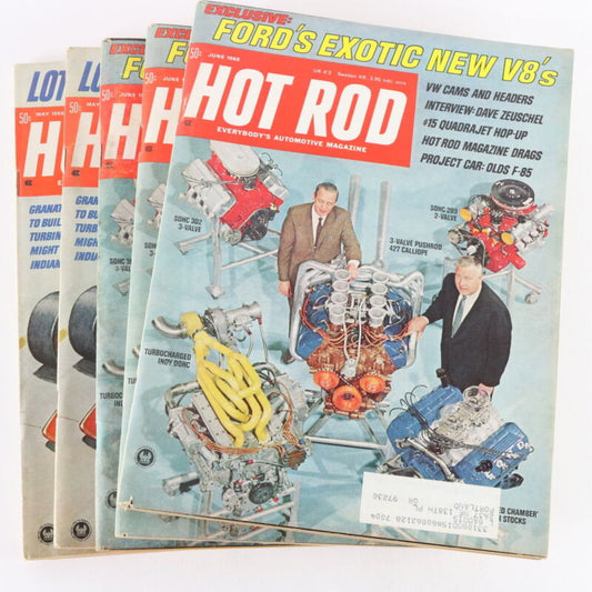 Lot Of 5 Hot Rod Ford V8s Lotus Turbines June & May 1968 Vintage Car Magazines