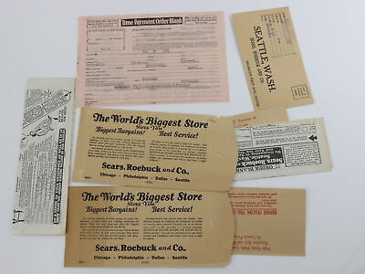 Lot Of Vintage 1920s Sears Roebuck Misc Paperwork Order Sheet & Envelopes