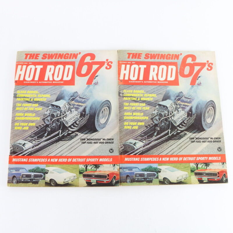 Lot Of 4 Hot Rod Swingin 67s October 1966 Vintage Car Magazines