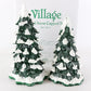 Dept 56 Village Set Of 2 Lighted Snow Capped Trees Christmas Accessories 52604