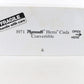 1971 Plymouth Hemi Cuda Barracuda Convertible White Black Danbury 1:24 Diecast