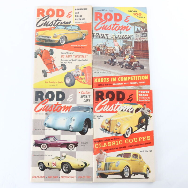 Lot Of 6 Rod & Custom July Aug Sep Oct Nov Dec 1959 Vintage Car Magazines