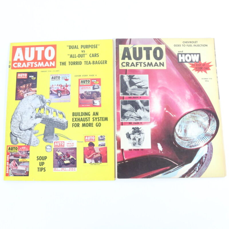 Lot Of 4 Auto Craftsman Dec 1956 Aug Dec 1957 Feb 1958 Vintage Car Magazines