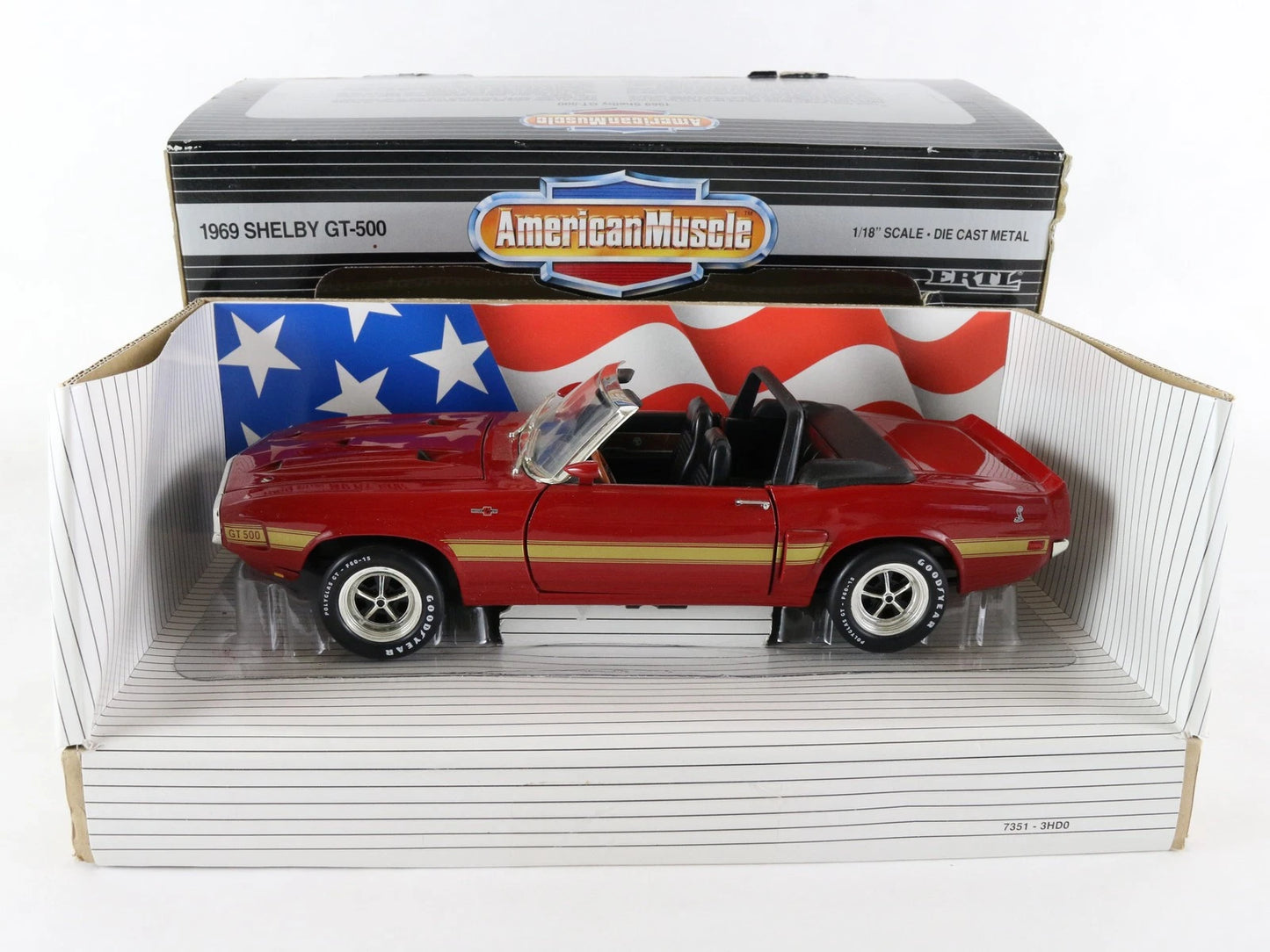 1969 Ford Mustang Shelby GT-500 Convertible Red American Muscle ERTL 1:18 7350