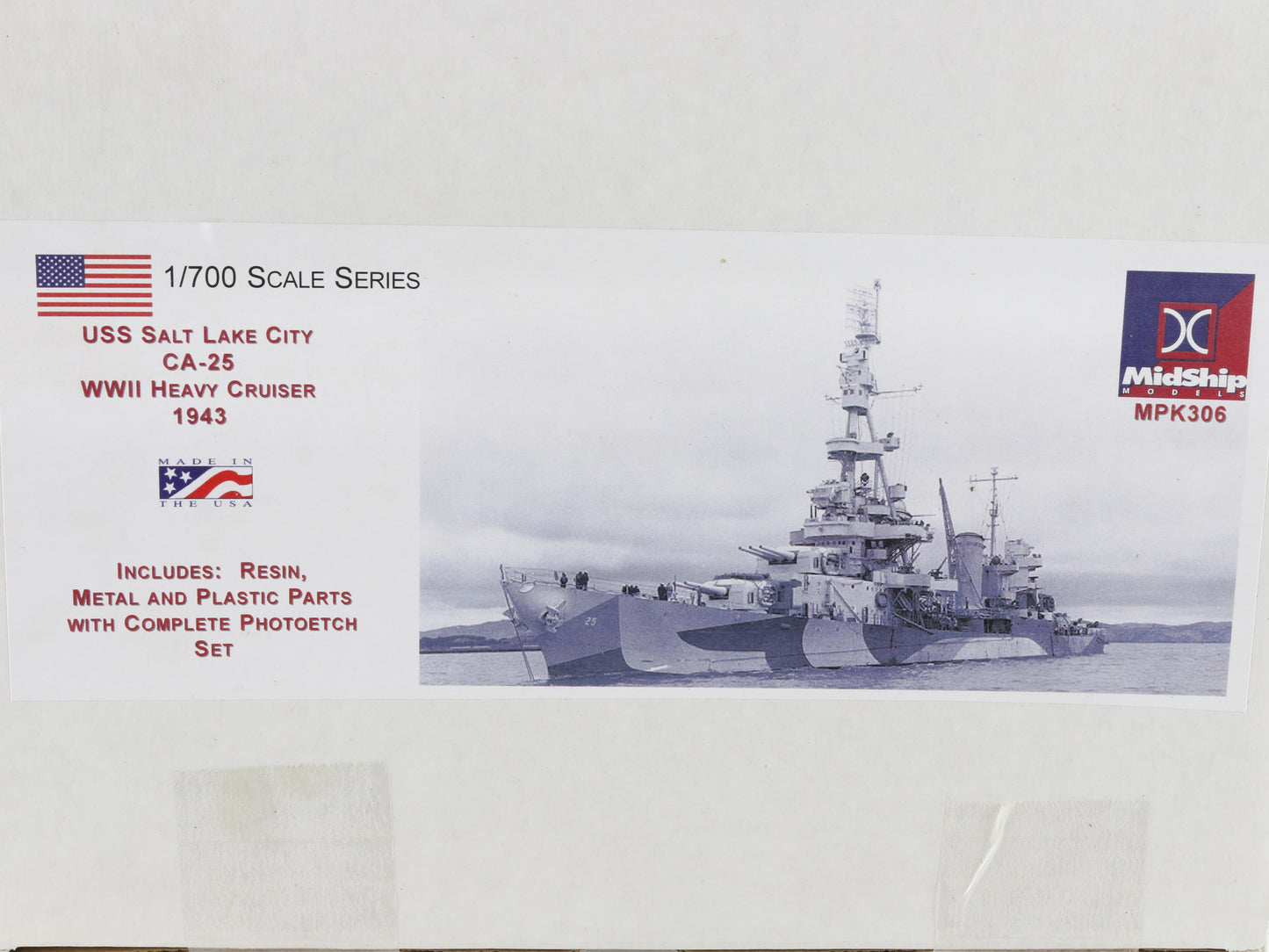 USS Salt Lake City CA-25 1943 WW2 Heavy Cruiser Midship 1:700 MPK306 Resin Kit