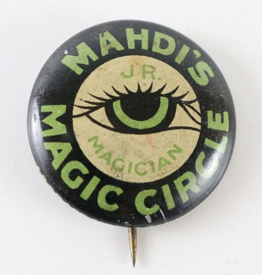 Vintage Mahdis Magic Circle Jr Magician Pin 40 Craft .75"