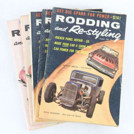 Lot Of 5 Rodding & Restyling Sep Aug 1958 Vintage Car Magazines