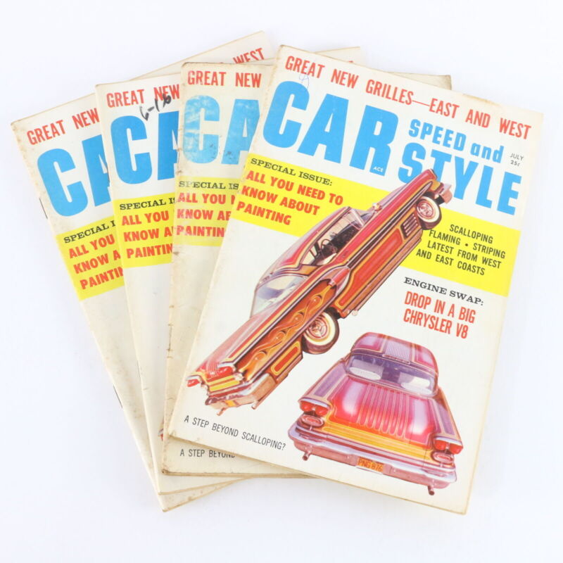 Lot Of 4 Car Speed & Style July 1959 Vol 4 #1 Vintage Car Magazines