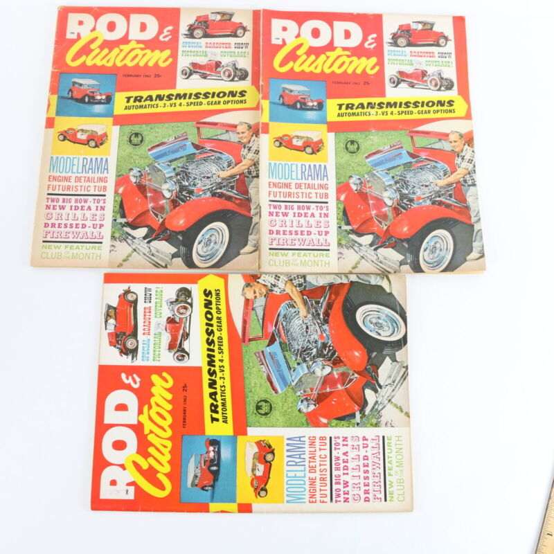 Lot Of 5 Rod & Custom January & February 1962 Vintage Car Magazines