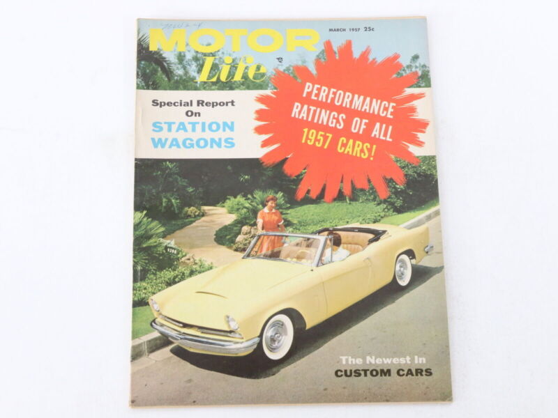 Lot Of 5 Motor Life Vintage Car Magazines March & February 1957 25c