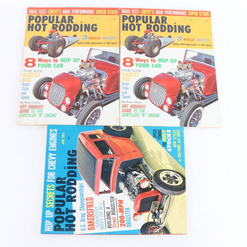 Lot Of 5 Popular Hot Rodding February April June July 1963 Vintage Car Magazines