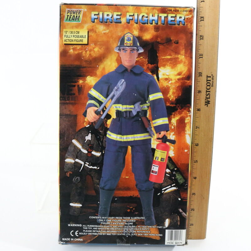 Fire Fighter Power Team Yellow Uniform 12" Poseable Action Figure 90171