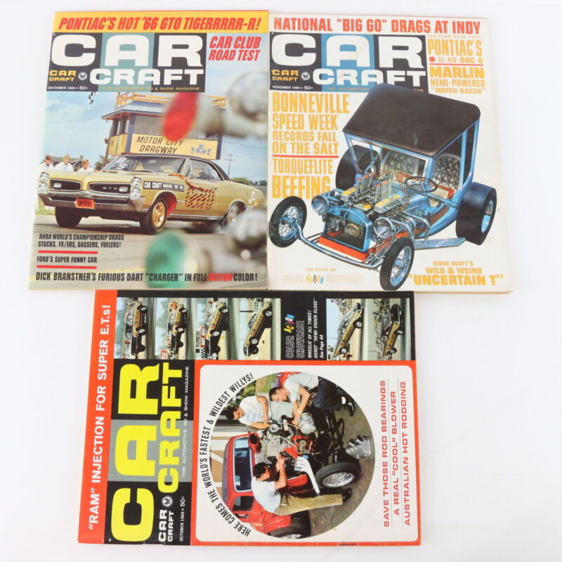 Lot Of 6 Car Craft July Aug Sep Oct Nov Dec 1965 Vintage Car Magazines