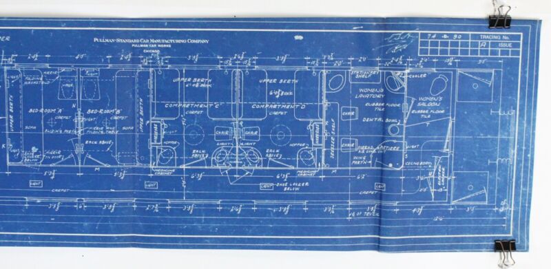 74-B-90 Floor Plan 4057-8 Section 6494 Pullman 1-Car Blueprint 41���