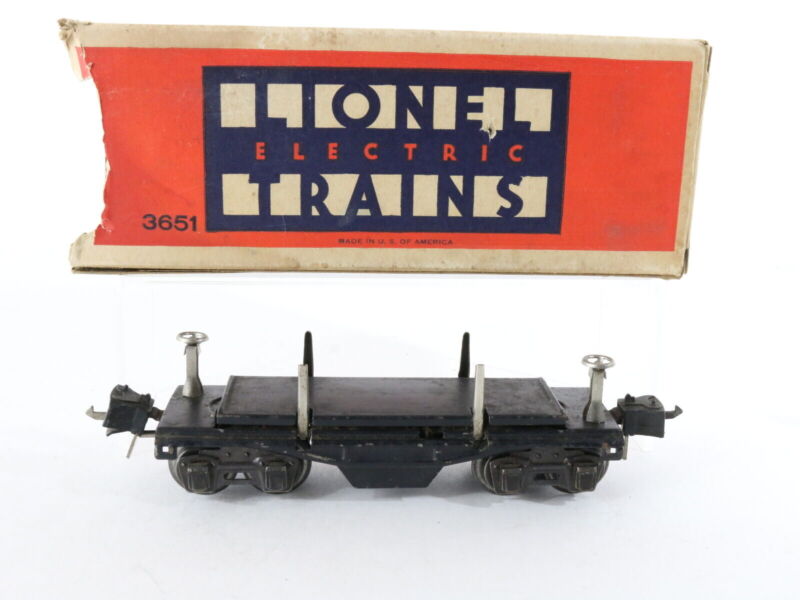 Black Remote Control Lumber Flat Car Lionel O 3651