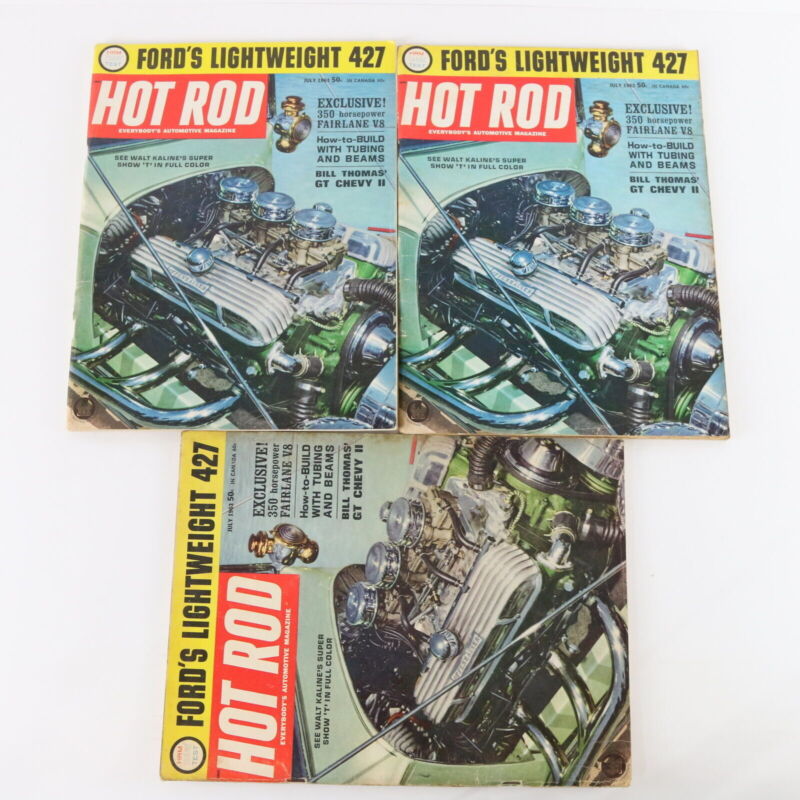 Lot Of 7 Hot Rod Fords 427 Fairlane V8 July 1963 Vintage Car Magazines