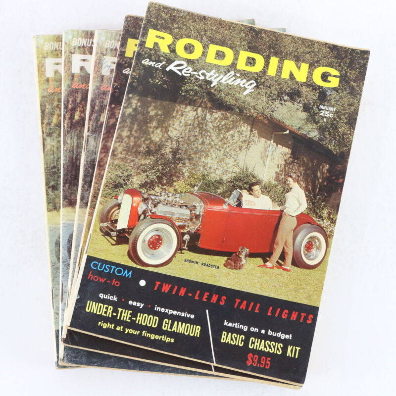 Lot Of 5 Rodding & Re-styling January & February 1960 Vintage Car Magazines