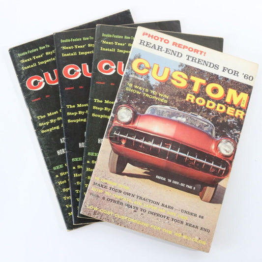 Lot Of 4 Custom Rodder Sep & Aug 1959 Vintage Car Magazines