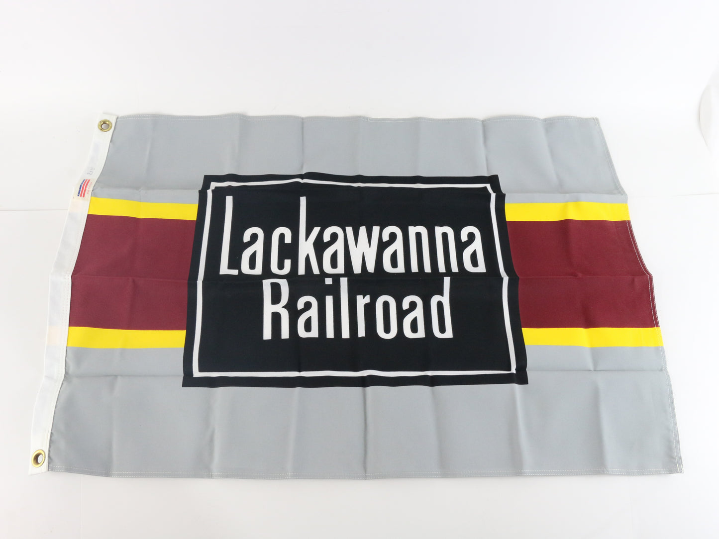 Lackawanna Railroad Gray Black & Maroon Fabric Train Flag 2' By 3' USA