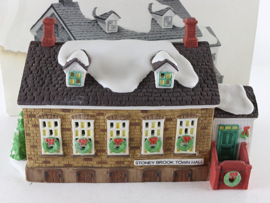 Department 56 New England Village Stoney Brook Town Hall Christmas Building