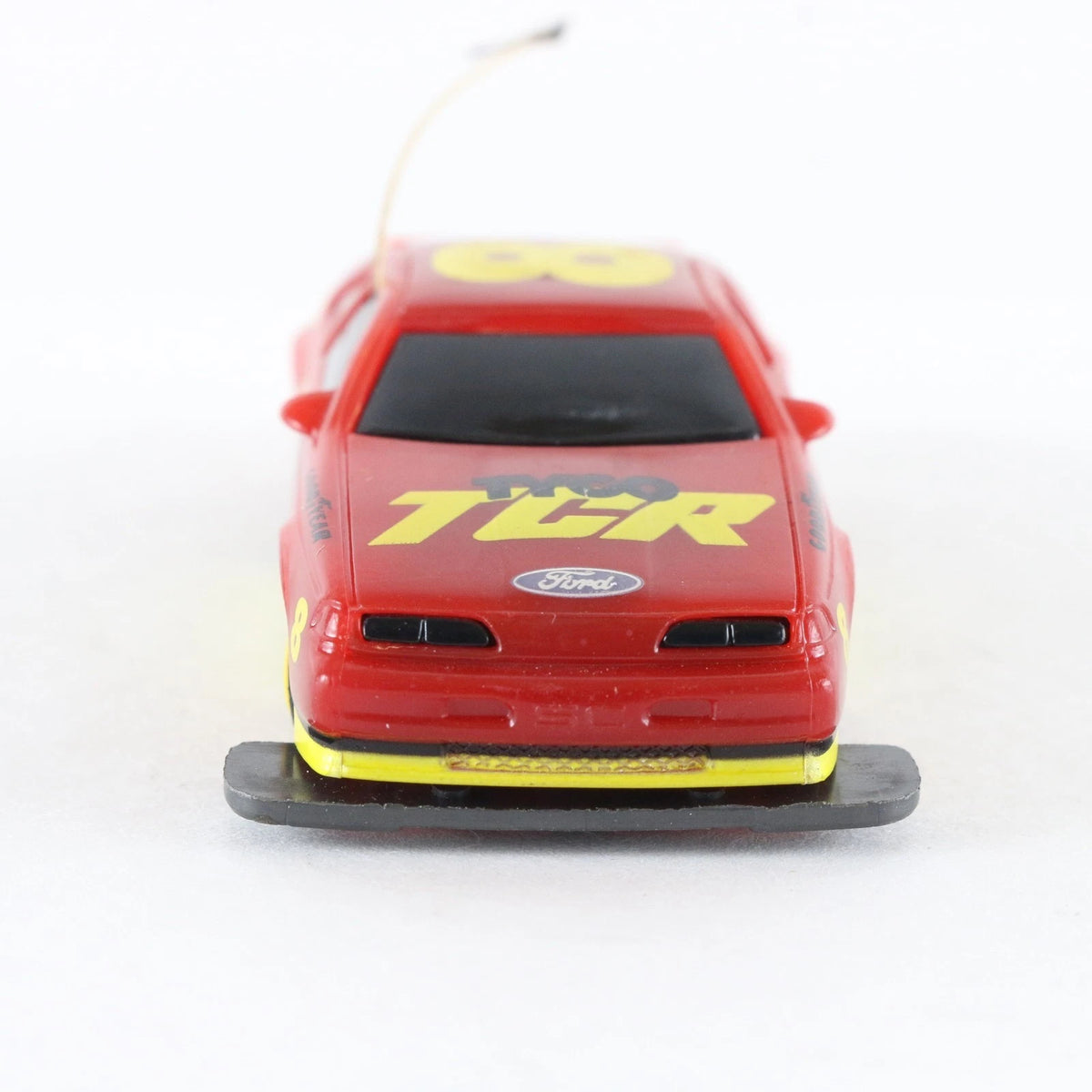 Tyco TCR Ford Thunderbird Red Yellow #8 Racing Slotless HO Slot Car