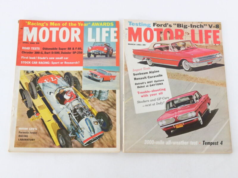 Lot Of 6 Motor Life Vintage Car Magazines Jan Feb Mar Apr 1961 35c