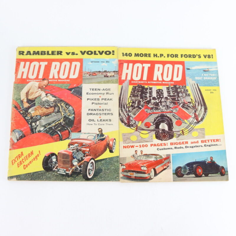 Lot Of 4 Hot Rod July August September 1958 Vintage Car Magazines