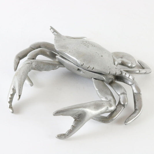 Vintage Silver Metal Candle Holder Inkwell Hinged Crab Skilly 1944