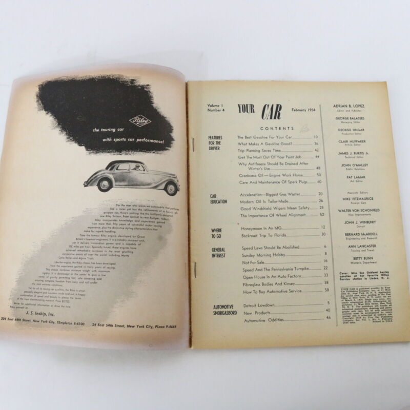 Pdc Your Car Service Magazine February 25c 1954 USA