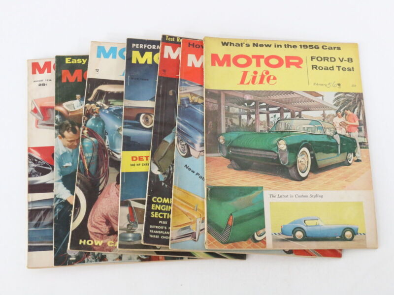 Lot Of 7 Motor Life Magazine: February Mar Apr May June July Aug 1956 25c