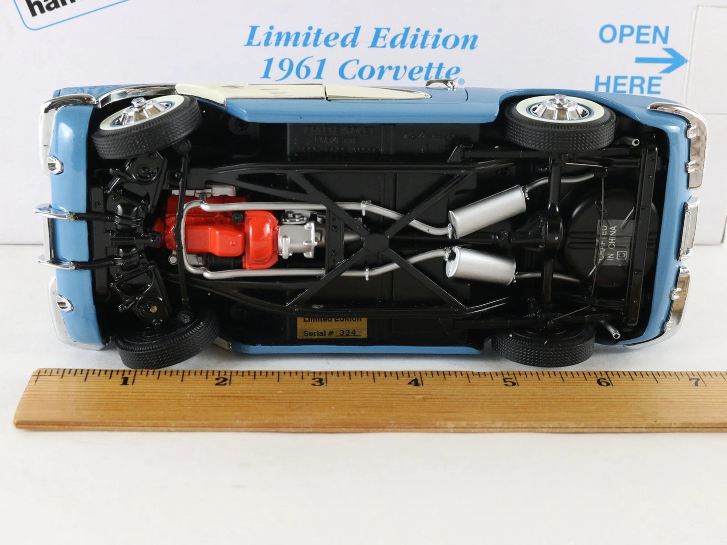 1961 Chevy Corvette Convertible Blue White Limited Danbury Mint 1:24 AS-IS