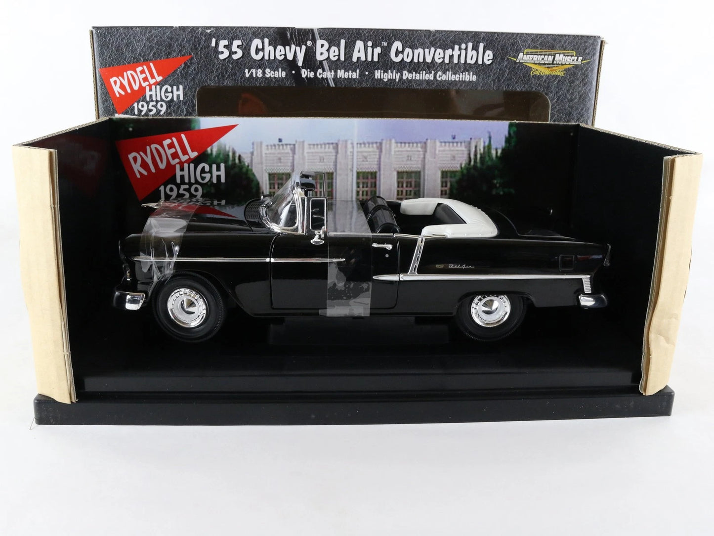 1955 '55 Bel Air Convertible Black Grease Movie American Muscle ERTL 1:18 36602