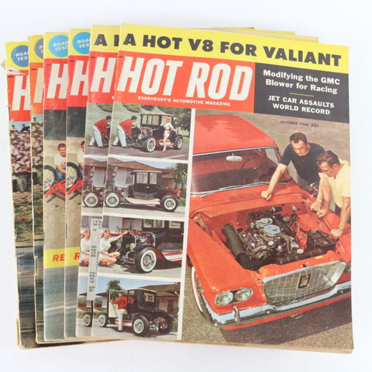 Lot Of 6 Hot Rod October November December 1960 Vintage Car Magazines