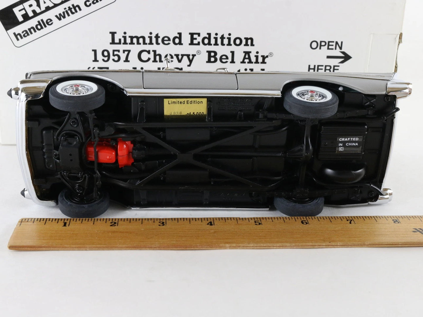 1957 Chevy Bel Air Fuelie Convertible Silver Danbury Mint 1:24 4936/5000 LIMITED