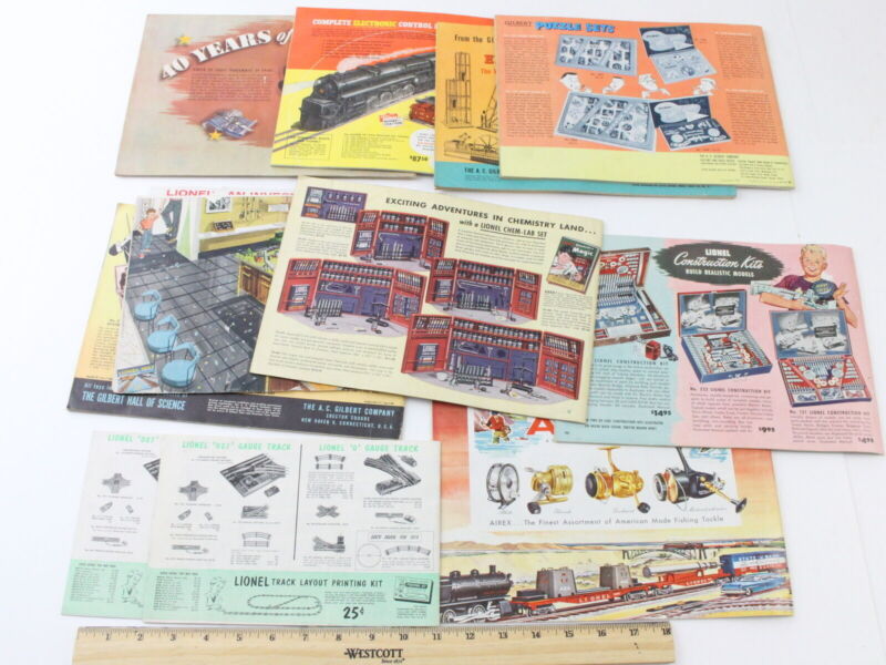 Lot Of 11 Vintage Lionel American Flyer Gilbert Train Catalogs 1940s 1950s