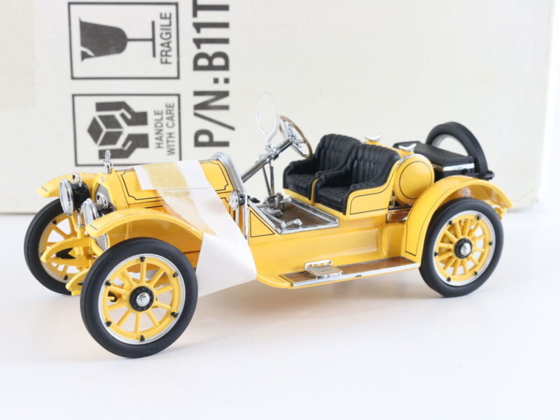 1915 Yellow Stutz Bearcat Model Car Franklin Mint 1:24 B11tp98