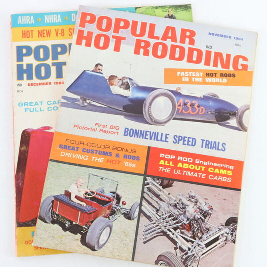 Lot Of 2 Popular Hot Rodding November & December 1964 Vintage Car Magazines