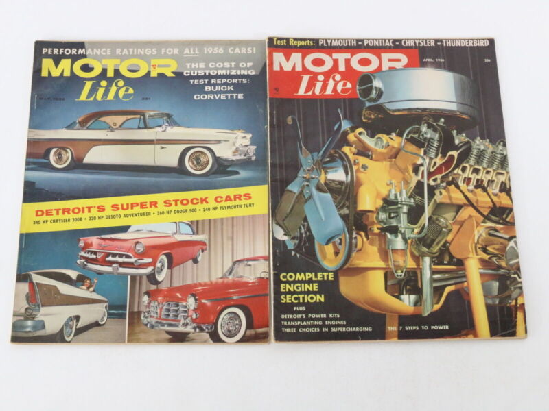 Lot Of 7 Motor Life Magazine: February Mar Apr May June July Aug 1956 25c