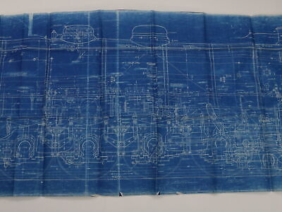 Illinois Central Locomotive Mountain Type Elevation Blueprint A50132 1936 94"